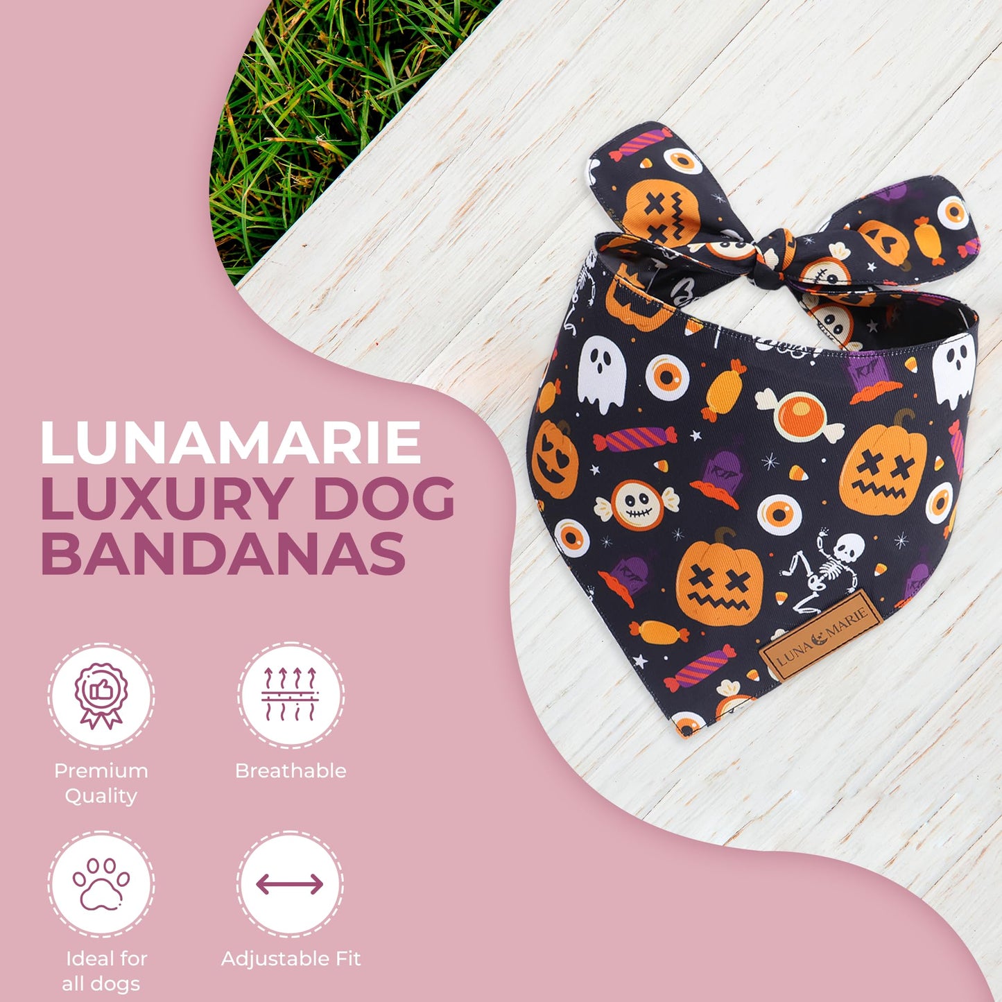 Luxury Pet Birthday Bandanas -Premium & Silky Poly Fabric | 100% Handmade | Custom Shape Dual Layered (Birthday Girl, Medium)