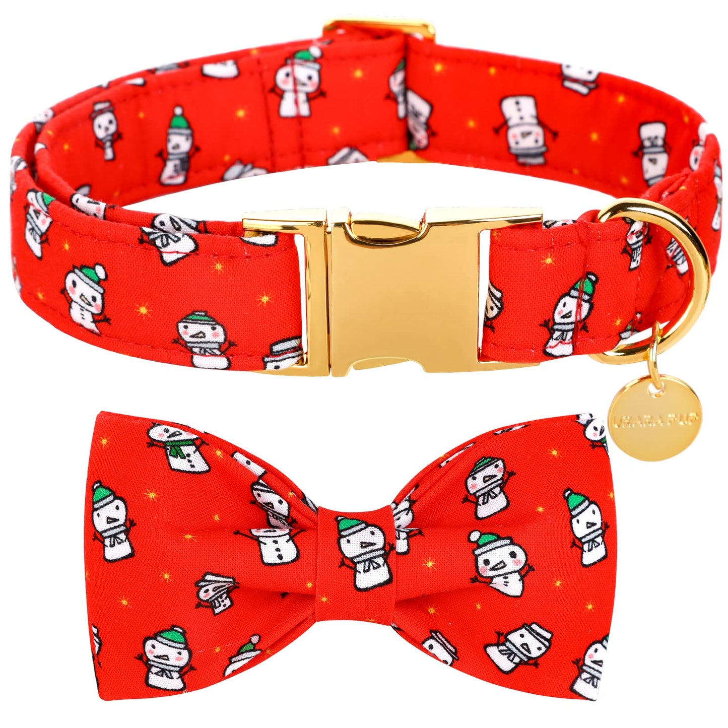 Valentine’s Day Dog Collar with Bow Tie, Valentine Bowtie Collar with Metal Buckle, Valentine’s Day Gift Pet Collar for Medium Girl Boy Dog, Wedding Dog Collar, Red, M, Neck 13.5-22in