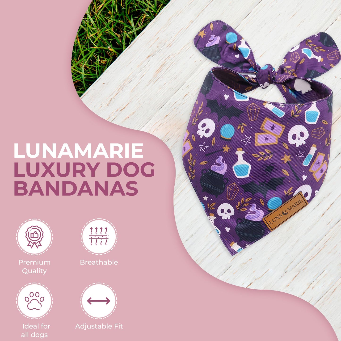 Luxury Pet Birthday Bandanas -Premium & Silky Poly Fabric | 100% Handmade | Custom Shape Dual Layered (Birthday Girl, Medium)