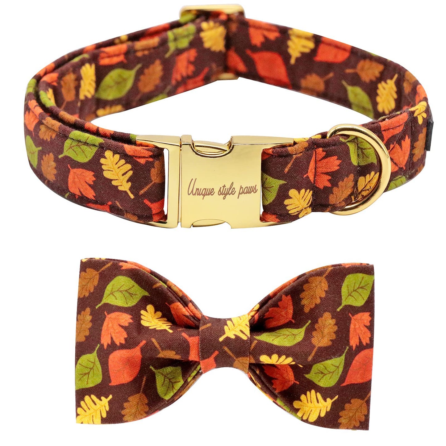 Unique style paws Halloween Dog Collar with Bow Tie Pumpkin Cotton Collar Adjustable Puppy Collar for Small Medium Large Dogs-S