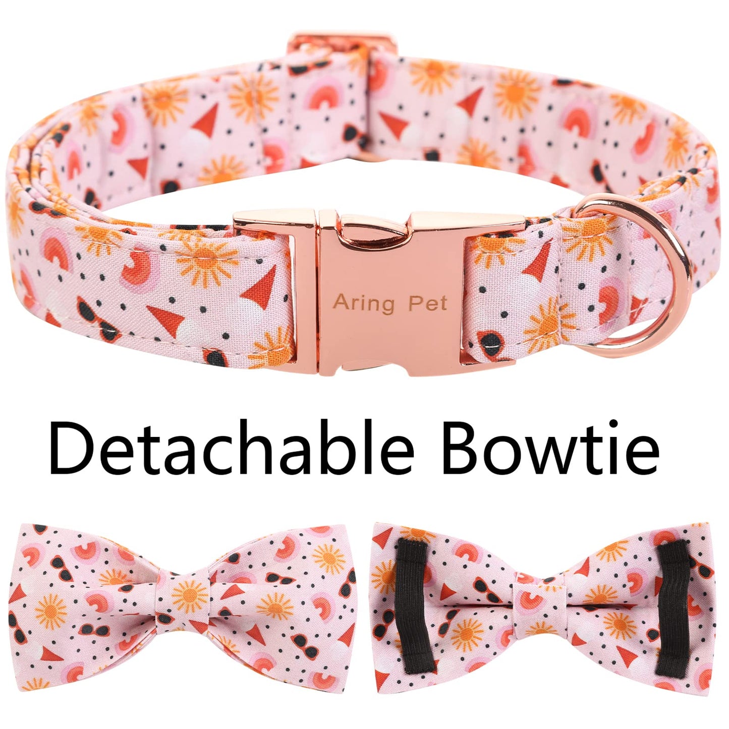 ARING PET Bowtie Dog Collar, Dog Collar with Bow, Adjustable Dog Collars for Small Medium Large Dogs.