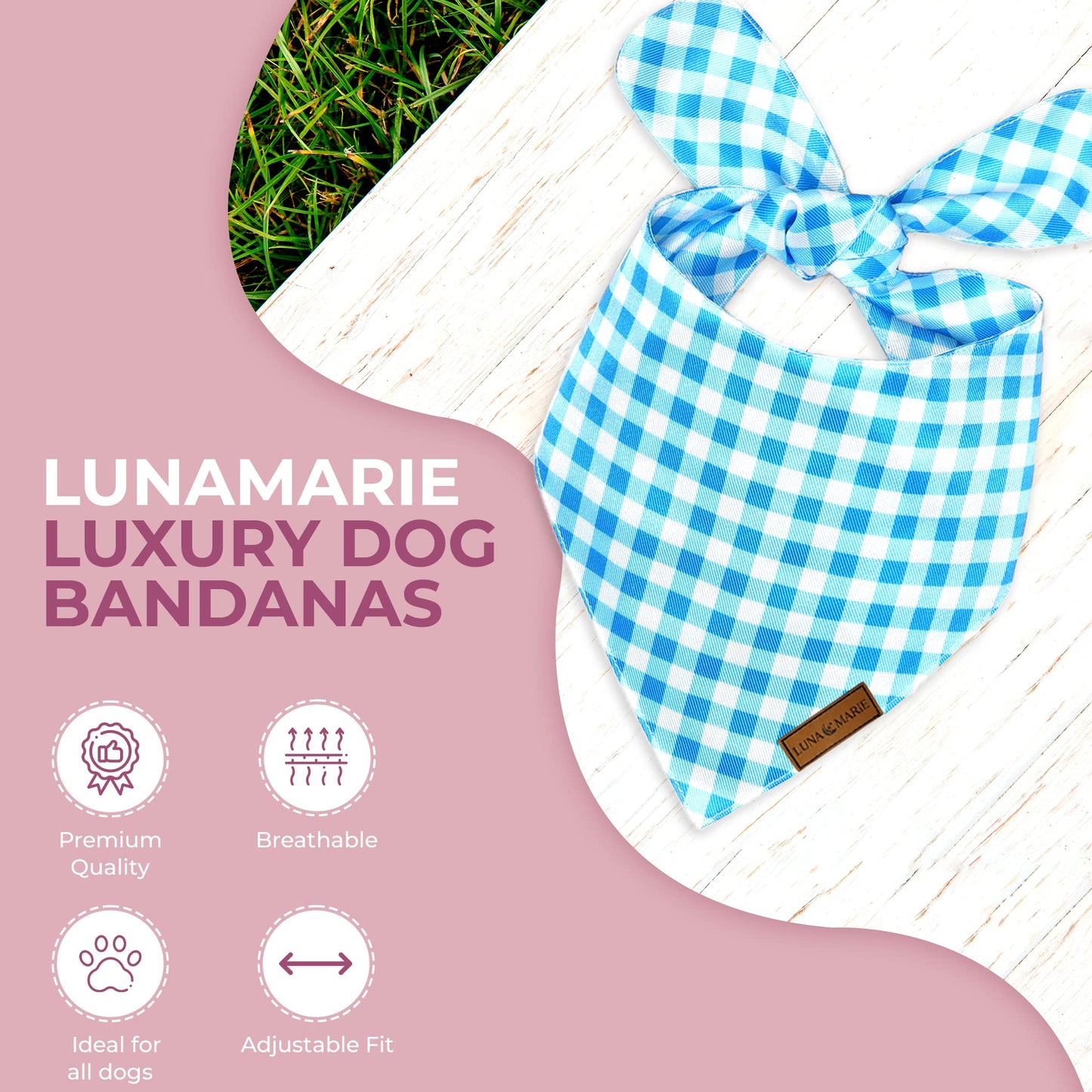 Luxury Pet Birthday Bandanas -Premium & Silky Poly Fabric | 100% Handmade | Custom Shape Dual Layered (Birthday Girl, Medium)