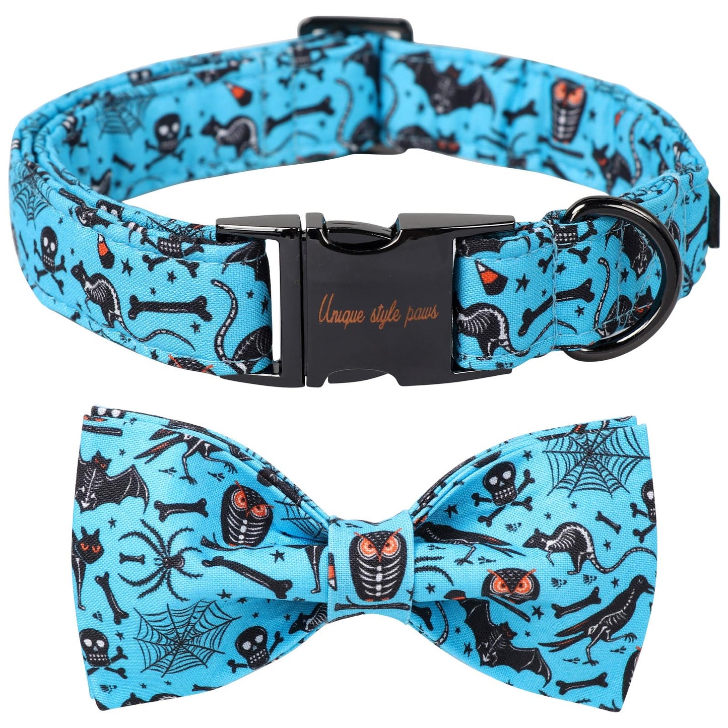 Unique Style Paws Halloween Dog Collar with Bow Cotton Cute Bowtie Dog Collar for Small Medium Large Dogs Holiday Dog Collar