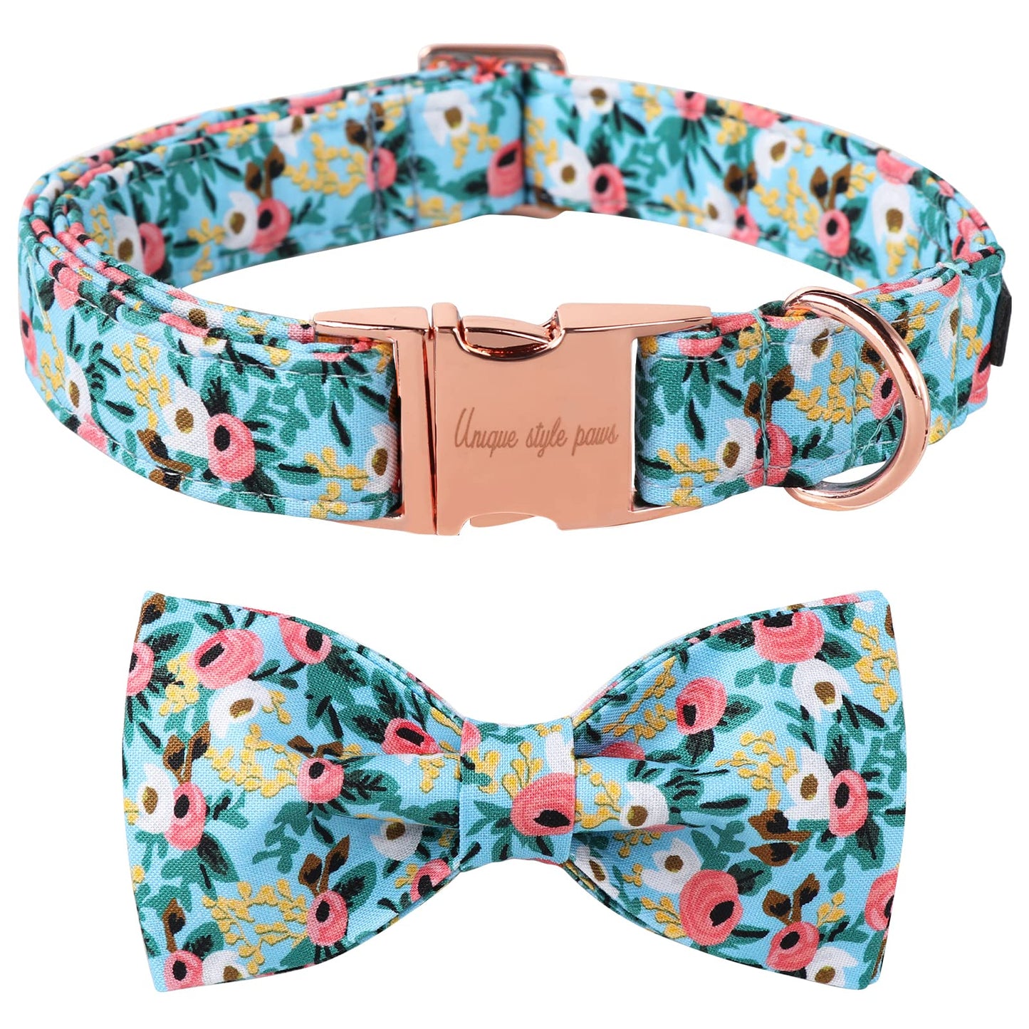 Unique style paws Christmas Dog Collar with Bow Tie Winter Gingerbread Snowman Theme Puppy Collar for Small Medium Large Dogs-M