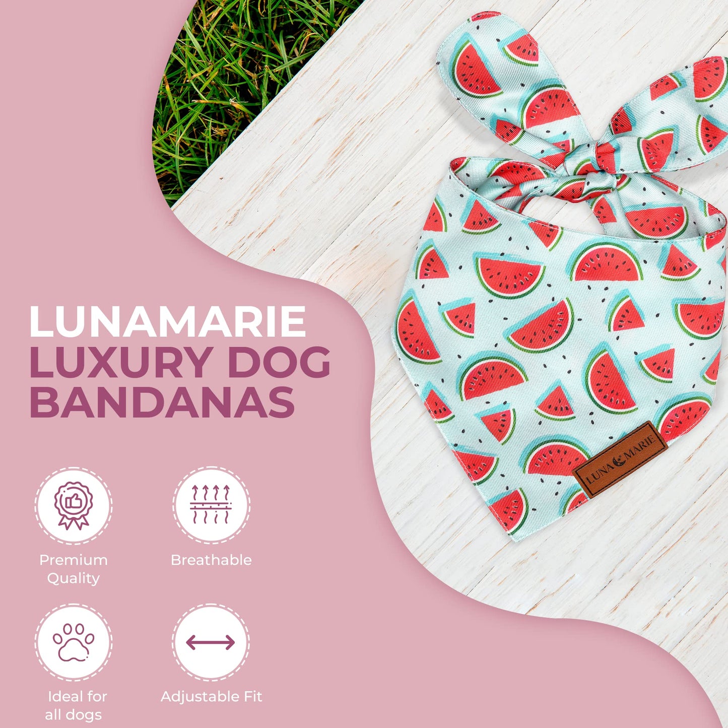 Luxury Pet Birthday Bandanas -Premium & Silky Poly Fabric | 100% Handmade | Custom Shape Dual Layered (Birthday Girl, Medium)